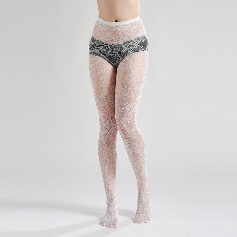 Explosive leggings sexy stockings female European and American flower pattern hot drill hollow-out jacquard mesh stockings source factory - 图片 7