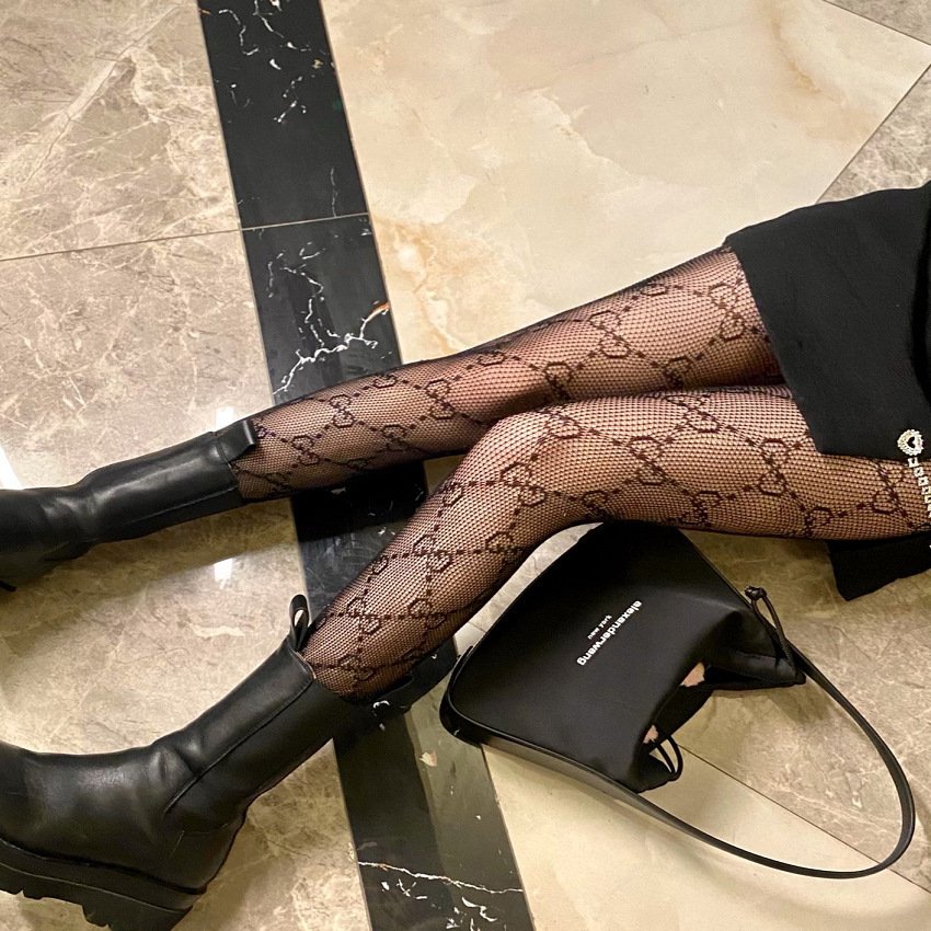 Mixed with multipleTattoo jacquard lace twill anti-hook silk black silk plus size pantyhose