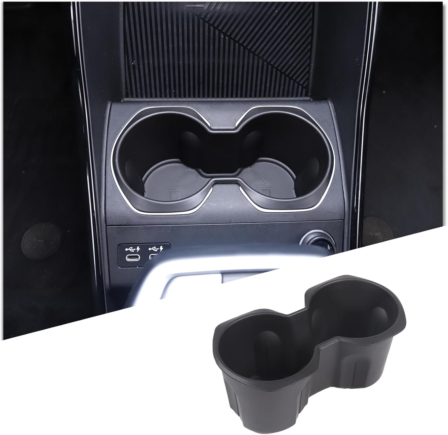 Centre Console Water Cup Holder Bottle Holder Storage Box for, Shockproof Sturdy Cup Holder Insert, Practical Silicone Car Accessories