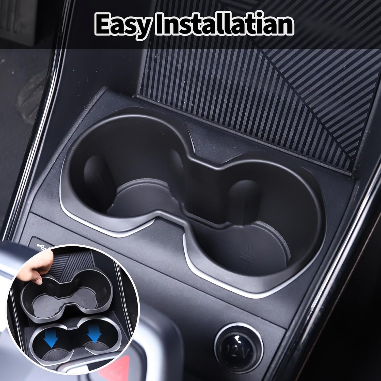 Centre Console Water Cup Holder Bottle Holder Storage Box for, Shockproof Sturdy Cup Holder Insert, Practical Silicone Car Accessories - 图片 2