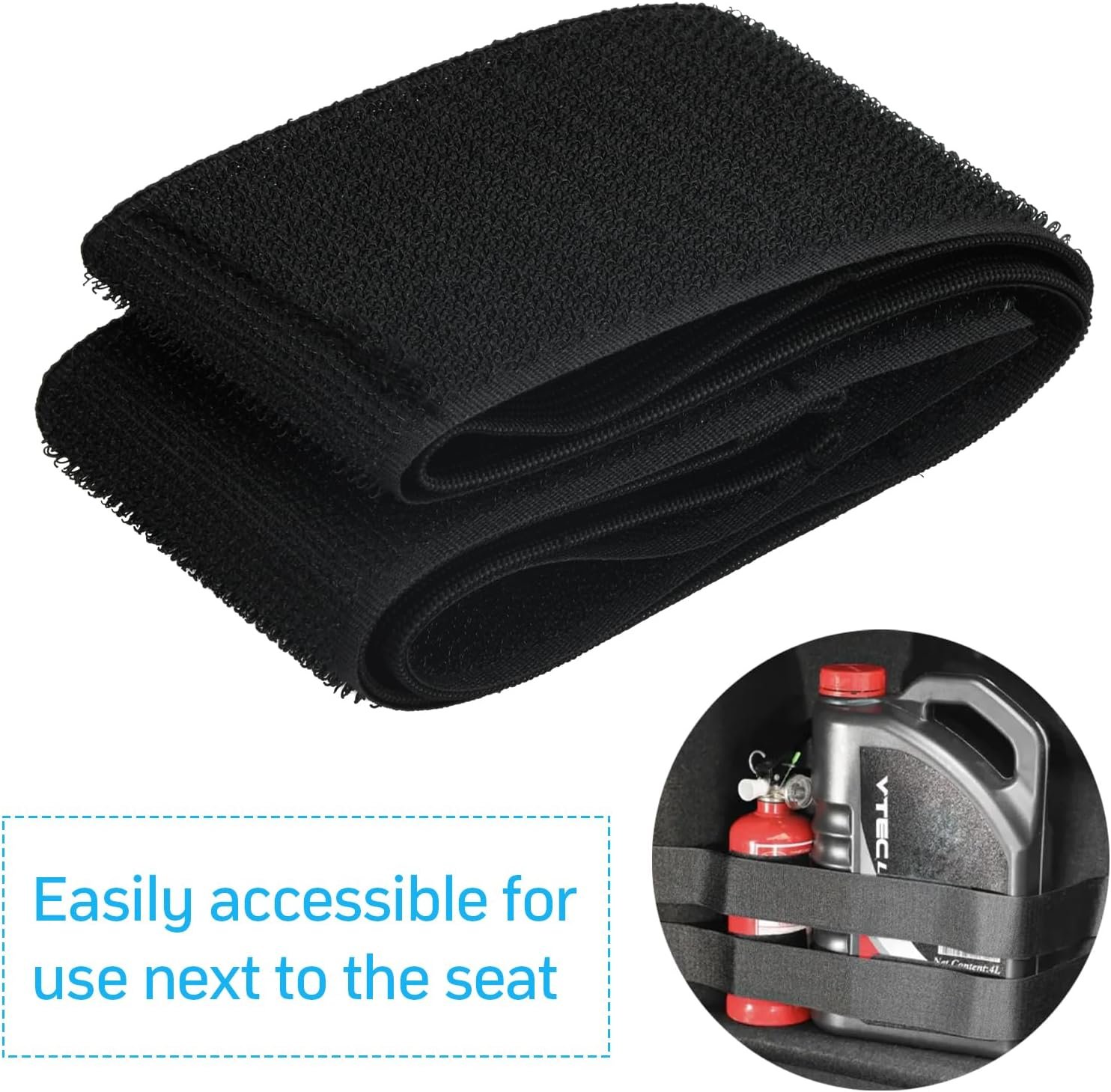 Pack of 2 Boot Orgagnizer Velcro of Items in the Car, Black Car Mounting Strap, Velcro Strap for Attaching, Car Accessories for Cars, Vans, Trucks - 图片 4